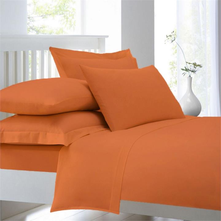 Home Collection Orange Cotton Rich Percale Duvet Cover