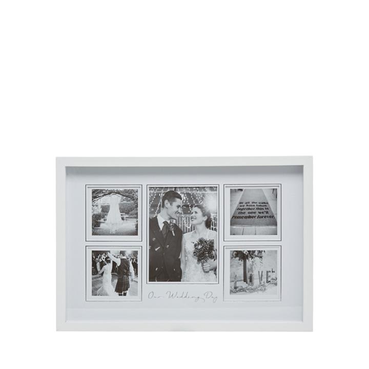 Home Collection White 'our Wedding Day' Five Aperture Photo Frame