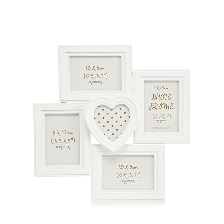 Home Collection White Five Aperture Photo Frame