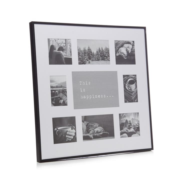 Home Collection Black Nine Aperture Photo Frame