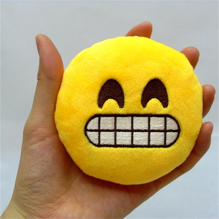 Honana WX-396 4 Inch Toy Novelty Emoji Small Pillow Smiley Face Soft Plush Toys Key Bag Phone Chain