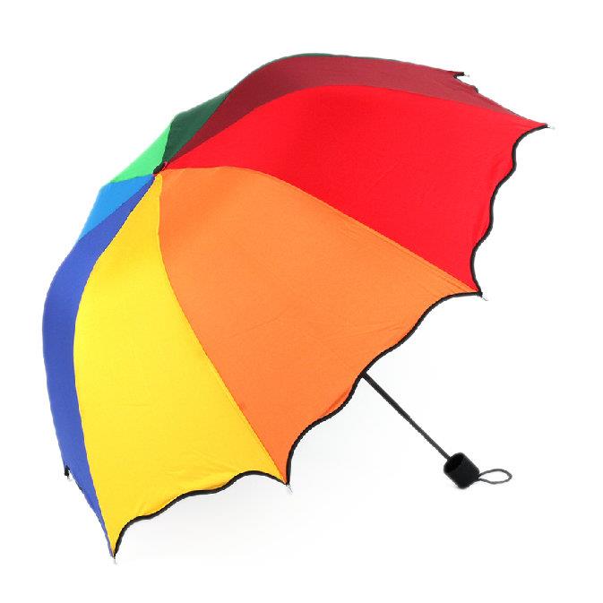 Honana HN-KU5 Multicolor Flouncing Dome Parasol Folding Umbrella Sun Rain Wind for Lady Girls