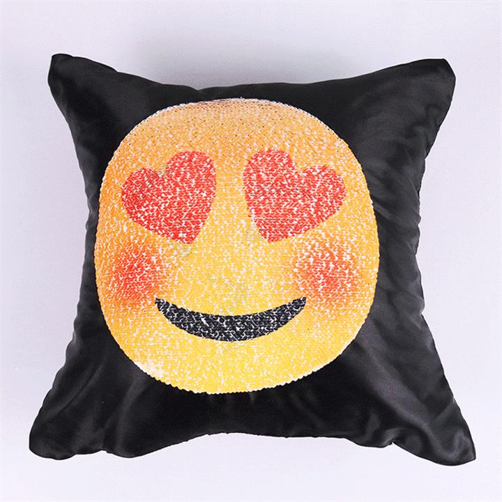 Honana WP-565 New Cute DIY Changing Face Emoji Cushion Cover Decorative Pillows Sequin Pillow Case Smiley Face Cover