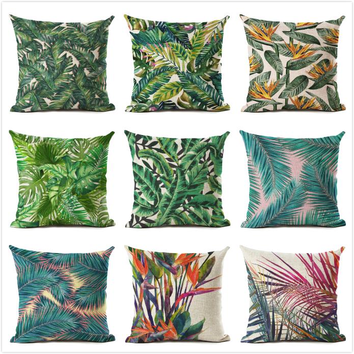 Honana 45x45cm Home Decoration Tree Plants 9 Optional Patterns Cotton Linen Pillowcases Sofa Cushion Cover