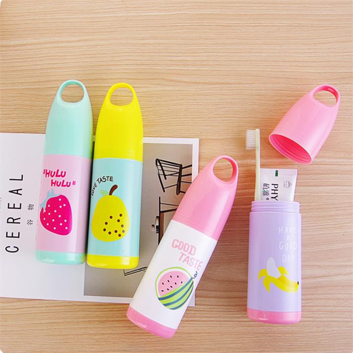 Honana Portable Cute Travel Case Toothpaste Box Cartoon Fruits Toothbrush Holder Toothbrush Storage Box