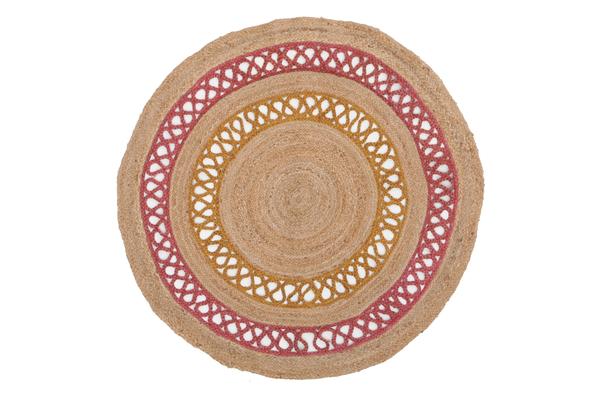 Hula Stunning Jute Rug Pink 200x200cm