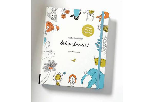 Illustration School: Let's Draw! (Includes Book and Sketch Pad) - A Kit with Guided Book and Sketch Pad for Drawing Happy People, Cute Animals, and Pl