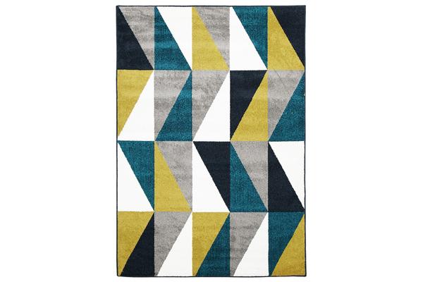 Indoor Outdoor Mica Rug Blue Citrus Grey 230x160cm