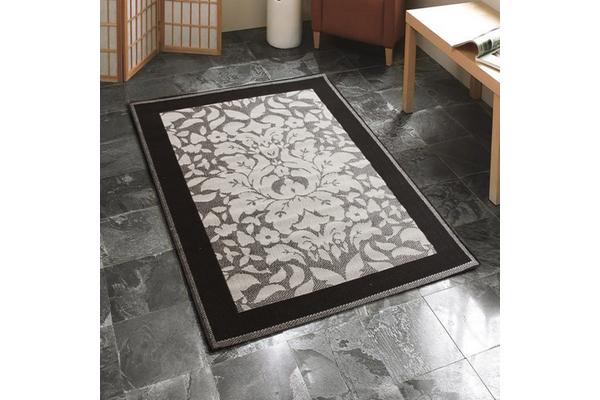 Indoor Outdoor Border Rug Grey Black 220x150cm