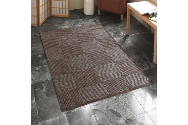 Indoor Outdoor Box Design Rug Brown 270x180cm