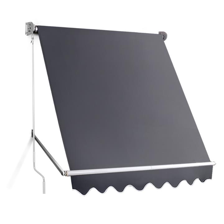 INSTAHUT Retractable Awning Pivot Arm Awning Garden Patio Screen 1.8M x 2.1M  Grey