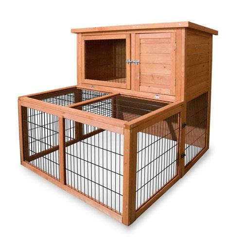 i.Pet Rabbit Hutch Indoor/Outdoor 2 Storey Guinea Pig Pet Supplies with Run Extension