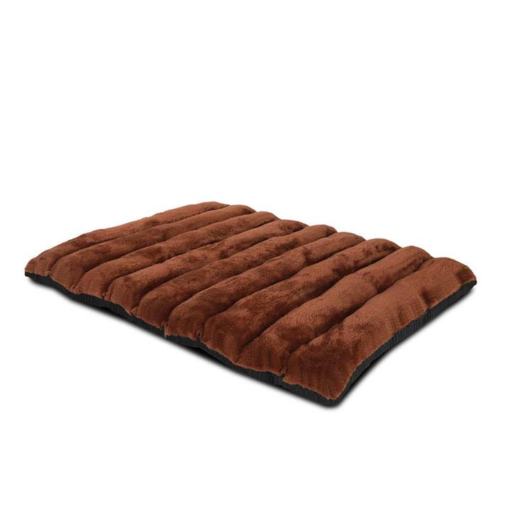 i.Pet Large Roll Up Pet Bed Comfortable Plush Cushion Mattress Dog Cat Pad Soft Portable Travel Brown