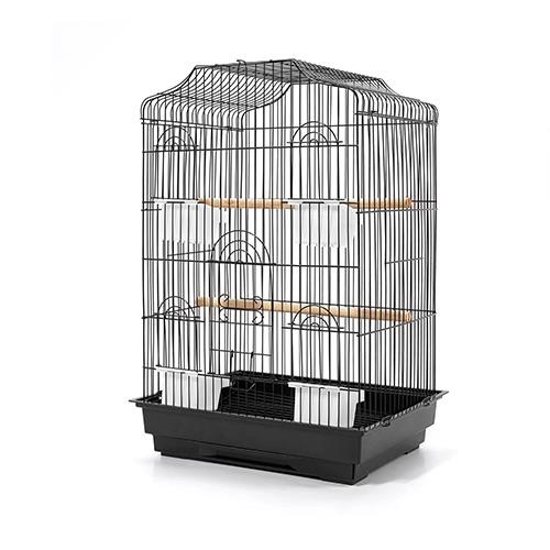 i.Pet Bird Cage Wrought Iron Powder Coated Portable Canary Budgie Finch w/ Perches Small Black 68cm