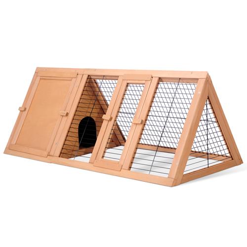 i.Pet Triangular Wood  Rabbit Hutch Pet Cage Poultry Guinea Pigs Ferrets