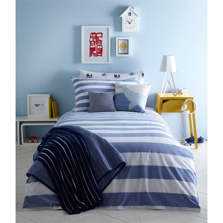 J by Jasper Conran Kids Blue 'chambray' Stripe Bedding Set