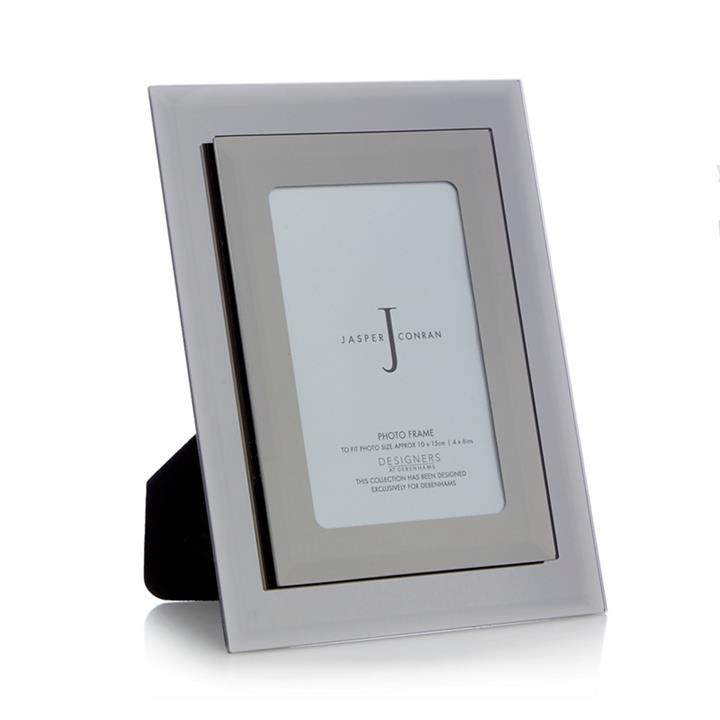 J by Jasper Conran Glass Mirror Photo Frame, Grey