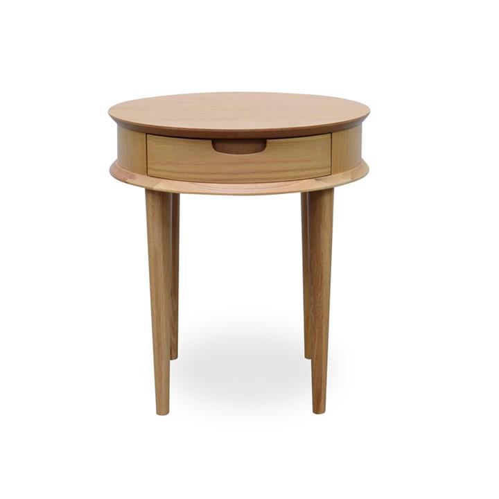 Johansen Scandinavian Lamp Side Table with Drawers | Natural