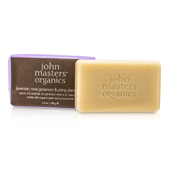 John Masters Organics Lavender& Rose Geranium & Ylang Ylang Soap 128g/4.5oz