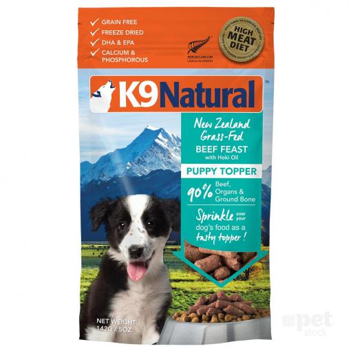 K9 Natural Grain Free Puppy Food Topper - Beef and Hoki 142g