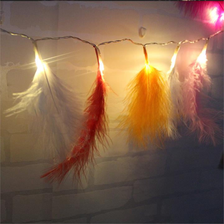 KCASA 1.2M 10 LED Feather String Lights Christmas Tree Pendant Lamps DIY Party Decoration Battery Powered