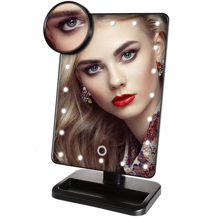 KCASA KC-554 Bathroom Lighted Makeup Mirror Touch Sensor 20 LED Light Rotatable Shaving Vanity Mirrors with Removable 10x Magnifying Mirrors