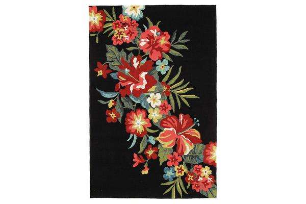 Kelsey Bouquet Black Indoor Outdoor Rug 225x155cm