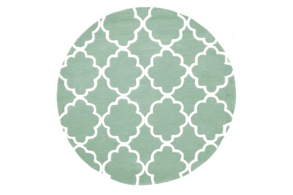 Kids Trellis Design Rug Sea Foam Green 120x120cm