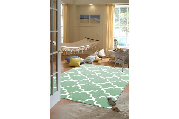 Kids Trellis Design Rug Sea Foam Green 220x150cm