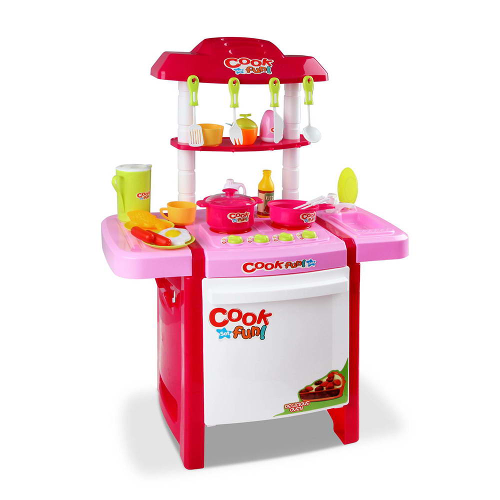 Kids Play Set Little Chef Kitchen 25 Piece (Pink)