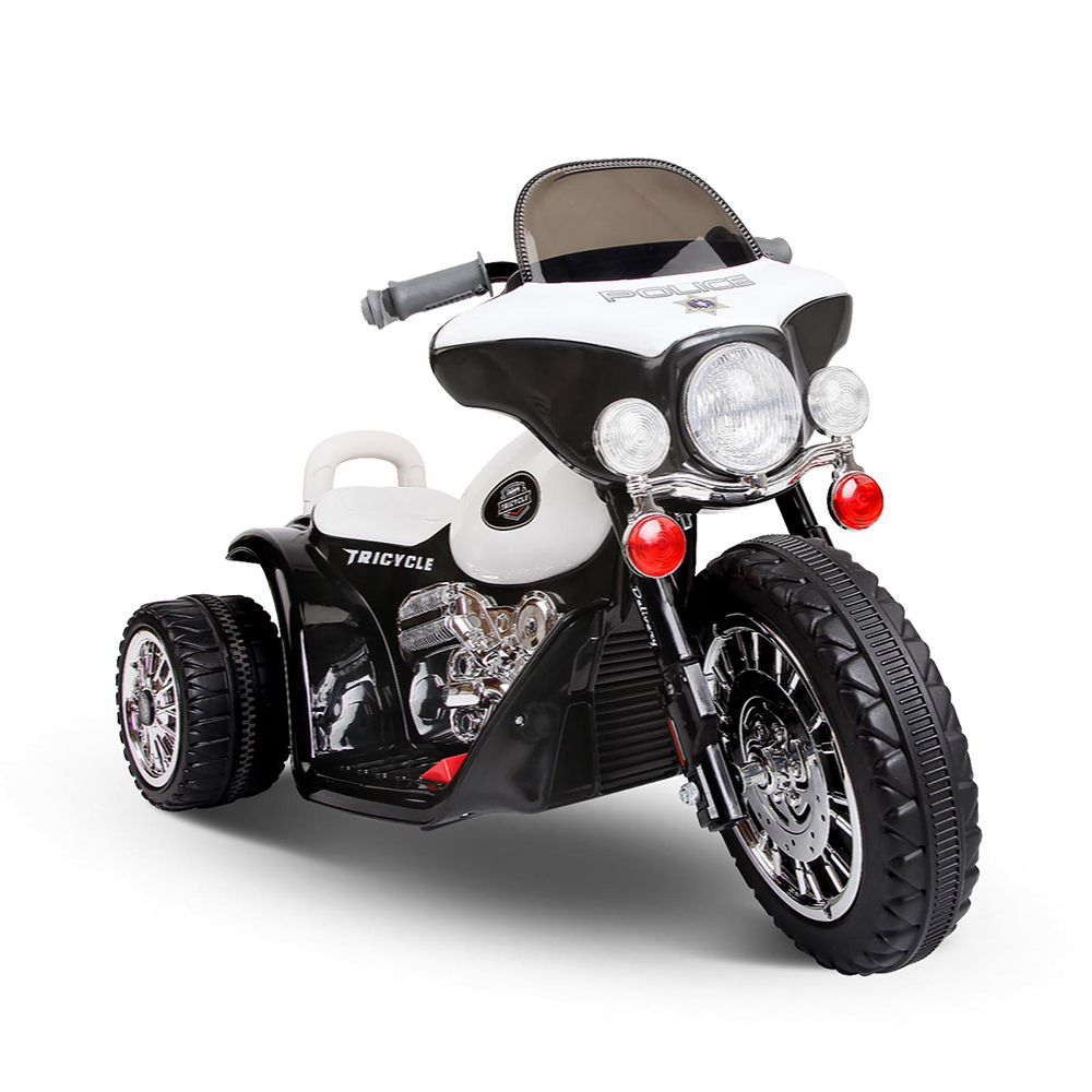 Kids Ride on Police Motorbike (Black/White)