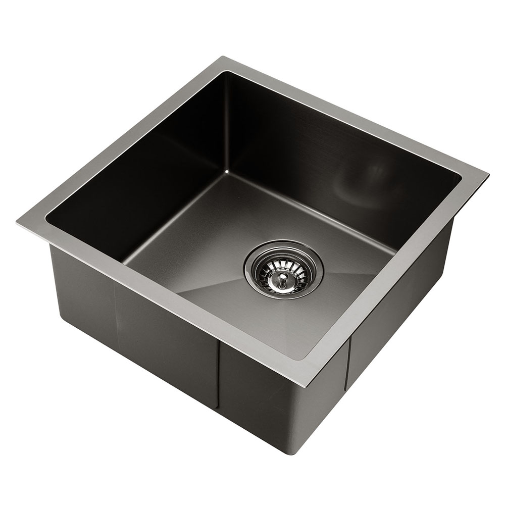 Kitchen Sink with Waste Strainer 44 x 44cm (Charcoal)