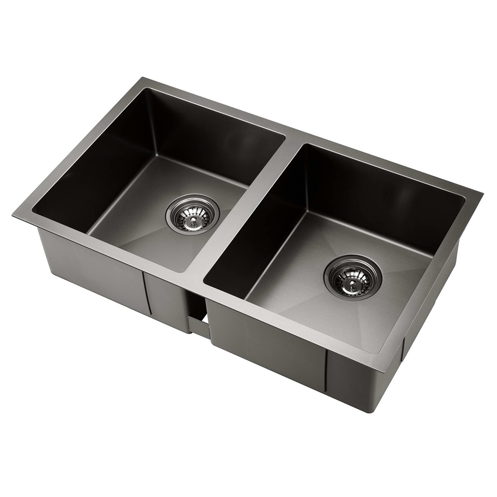 Kitchen Sink with Waste Strainer 77 x 45cm (Charcoal)