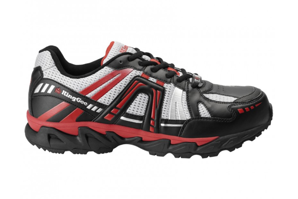 King Gee Men's Comp-Tec G14 Sport Safety Shoe (Black/Red, Size 10)