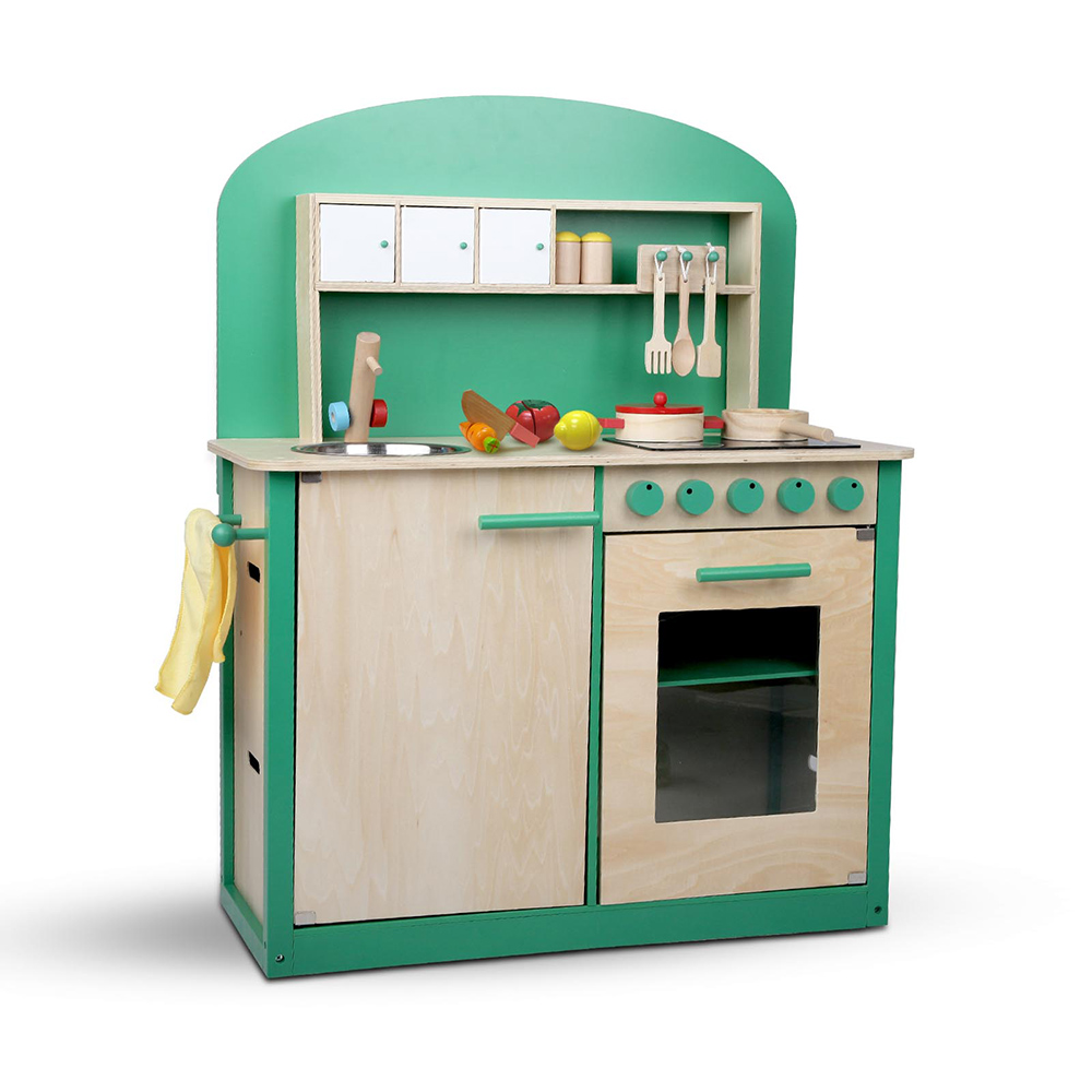 Kids Wooden Play Set Kitchen (Green)