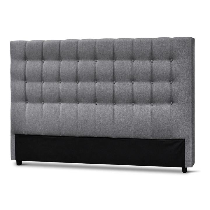 King Size Bed Head Pholstered Padded Fabric Tufted Headboard In Grey