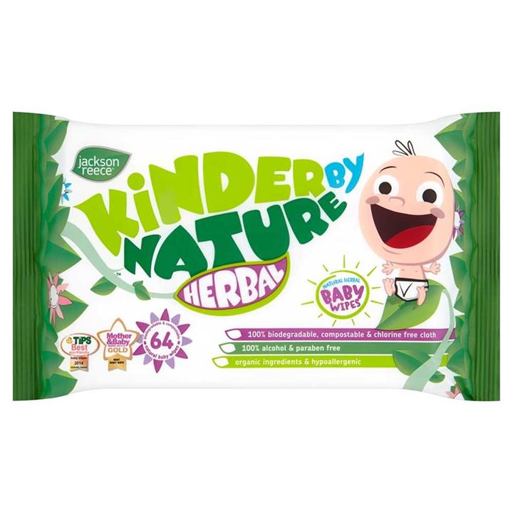 Kinder By Nature Herbal Baby Wipes (64)