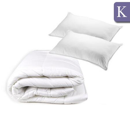 King Bed Luxury Microfibre 270GSM Quilt & 650GSM Pillow Pack