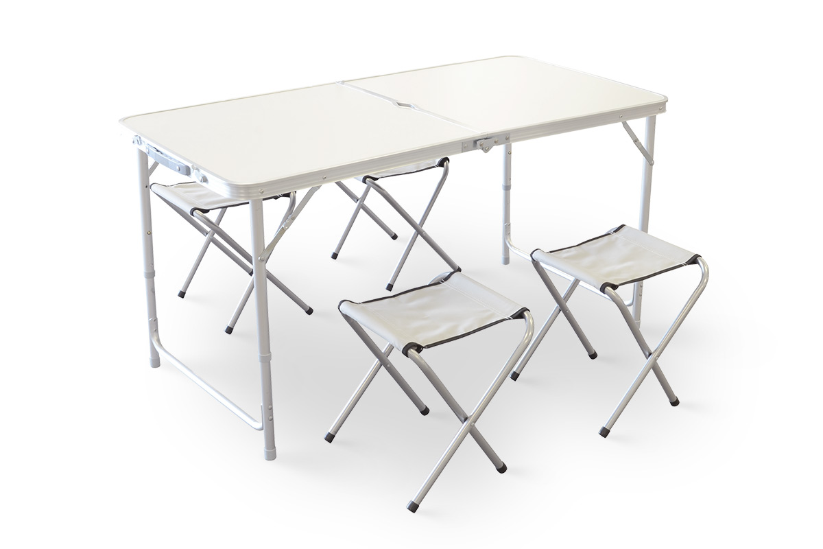 Komodo Portable Aluminium Folding Table with 4 Chairs