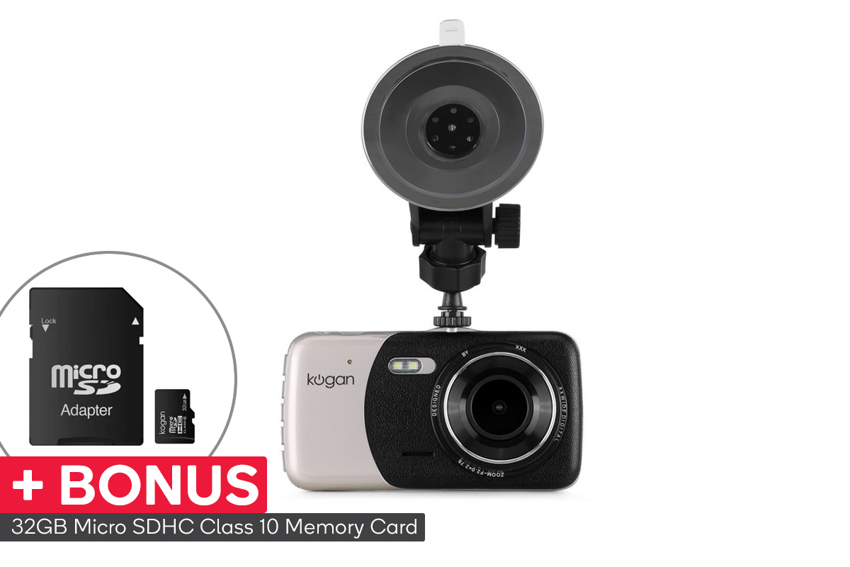 Kogan 2-in-1 Dash Camera / Reversing Camera plus BONUS 32GB Micro SDHC Card