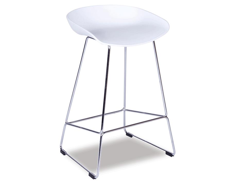 Kobe Stool Chrome Frame | White Shell Seat