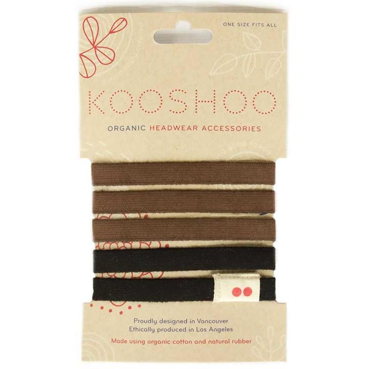 Kooshoo Certified Organic Hair Ties - Black/ Brown