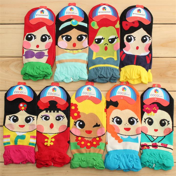 Korean Women Retro Vintage Cute Cartoon Girls Cotton Ankle Socks Low Cut Socks