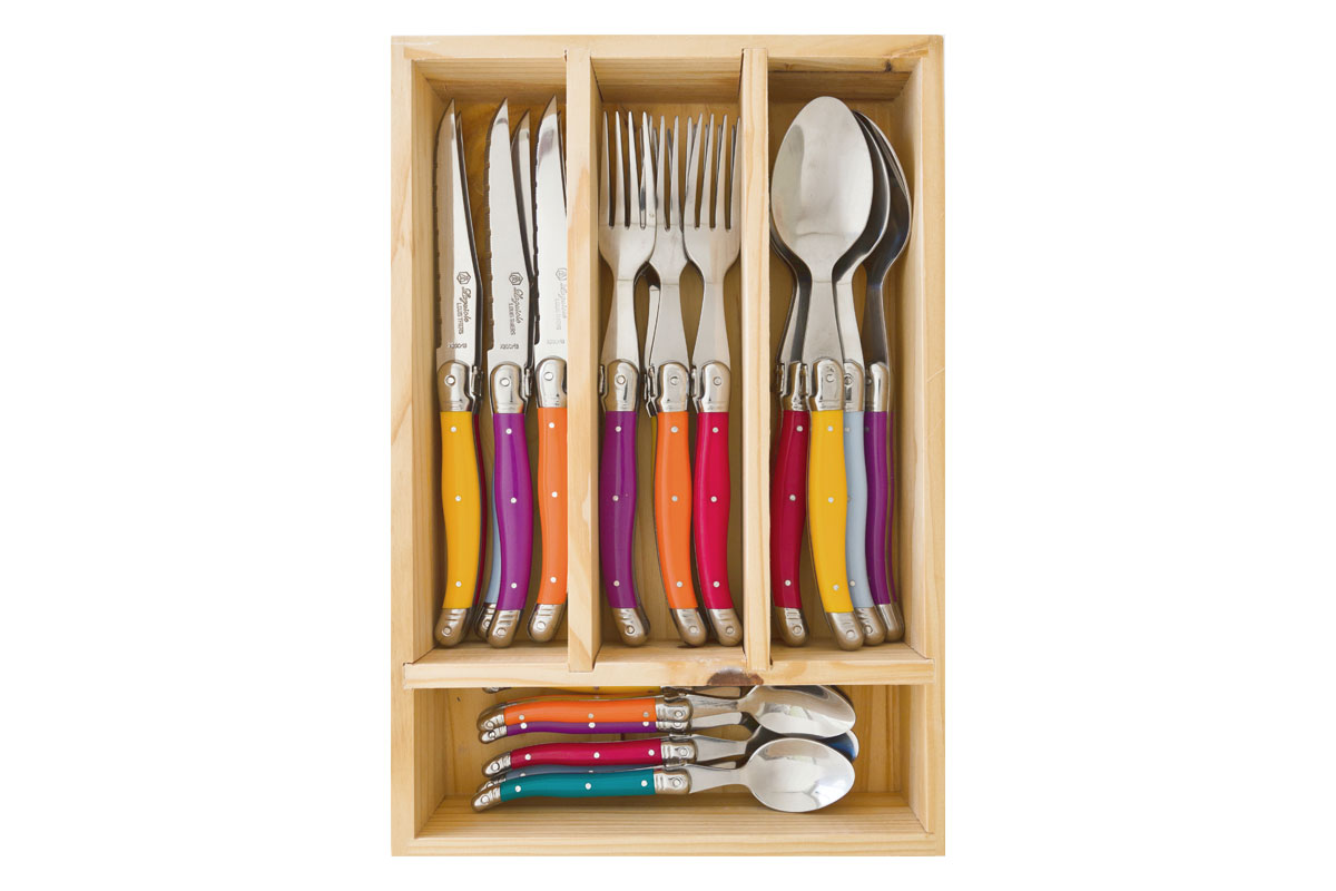 Laguiole by Louis Thiers Toujours 24 Piece Cutlery Set - Multi Coloured