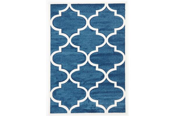 Large Modern Trellis Rug Blue 230x160cm