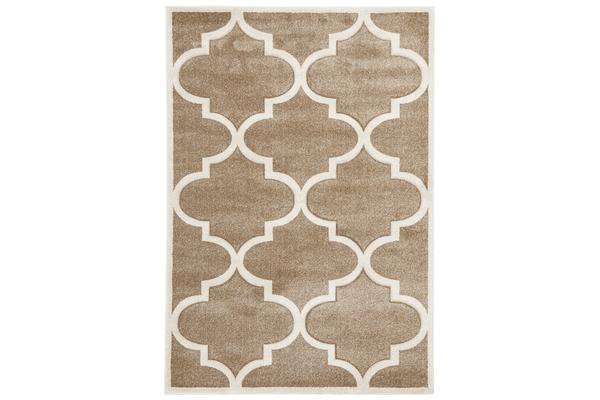 Large Modern Trellis Rug Beige 170x120cm