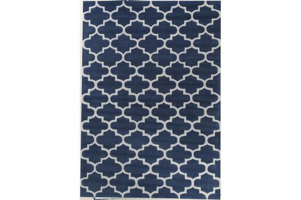 Lattice Navy Blue Rug 165x115cm