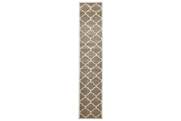 Large Modern Trellis Rug Beige 400X80cm