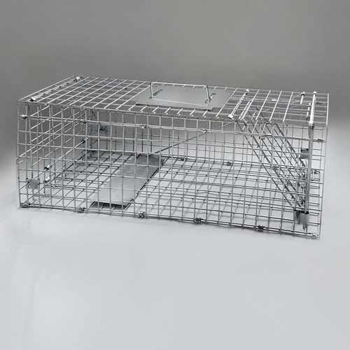 Large Humane Animal Trap Galvanised Wire Live Trap Possum Fox Rabbit Cat 66 x 23cm