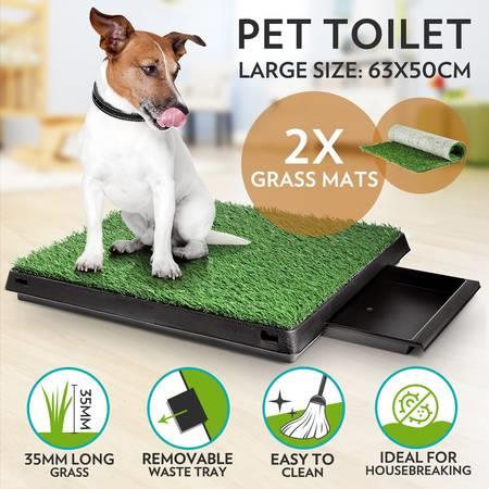 Large Indoor Pet Toilet with 2 Grass Mat